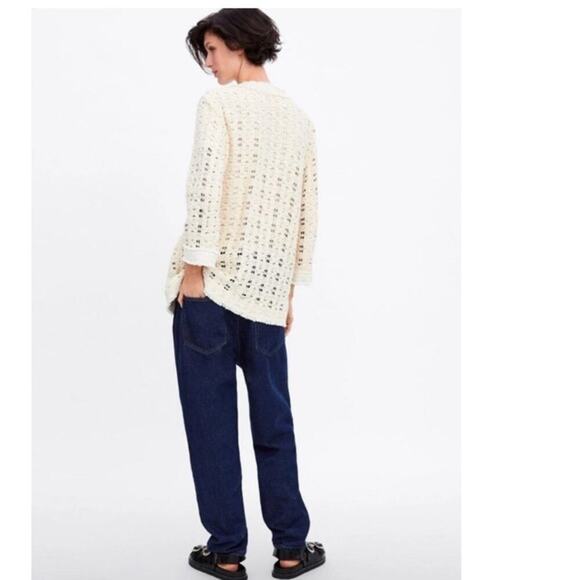 Zara TEXTURED WEAVE JACKET WITH JEWEL BUTTON Size Small - Picture 11 of 16